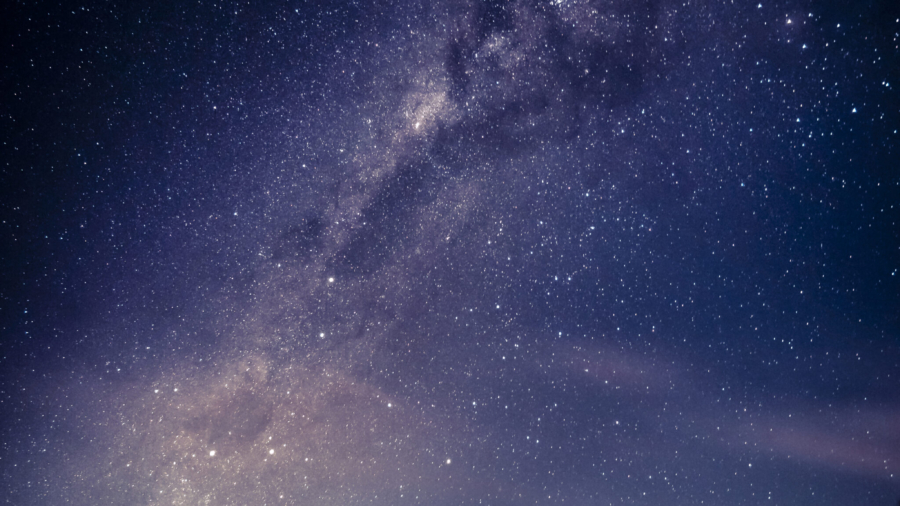 A vertical shot of a beautiful starry sky